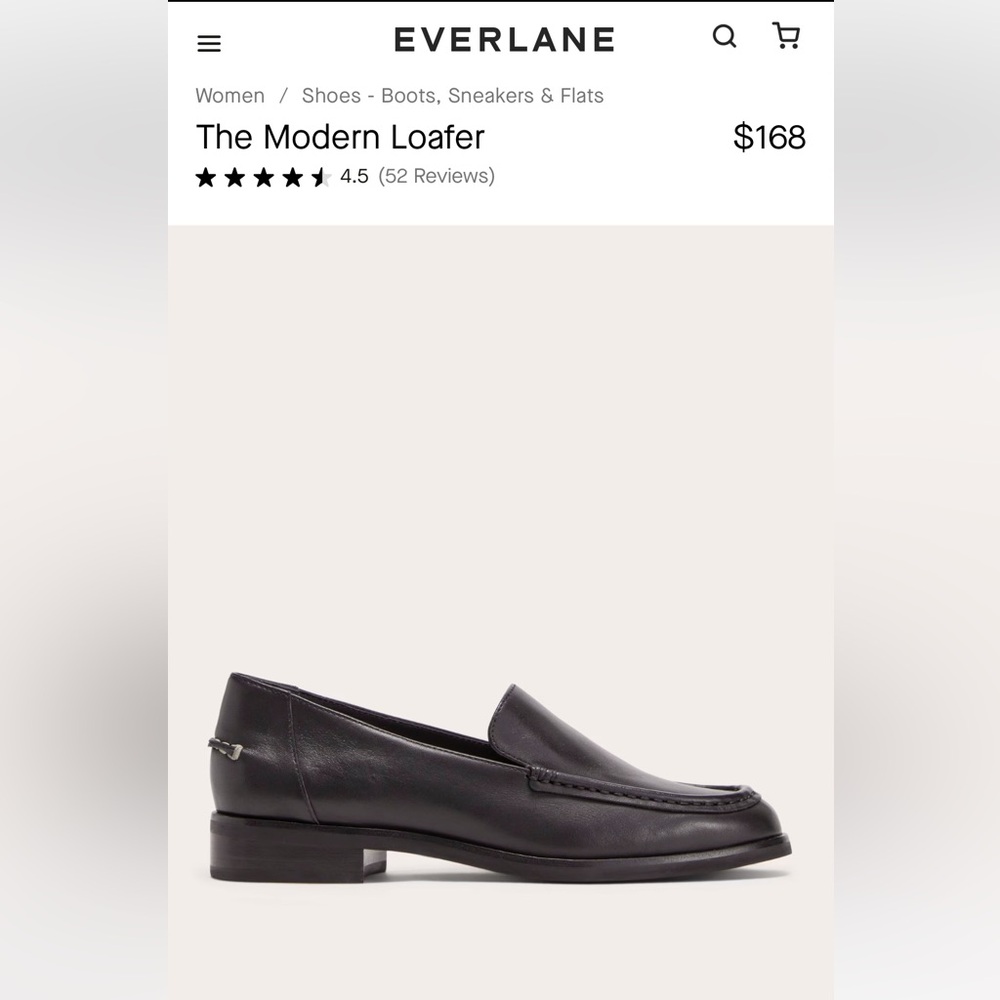 Everlane: The Modern Loafer in black leather Women’s 9.5 new, never worn.